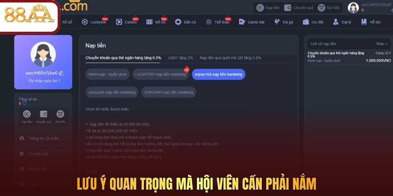 Lưu ý quan trọng mà hội viên cần phải nắm 