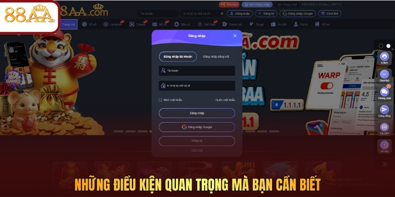 Những điều kiện quan trọng mà bạn cần biết