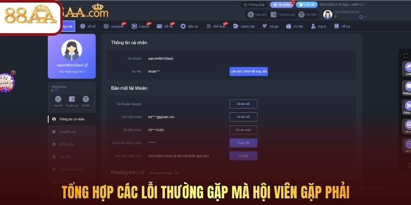 Tổng hợp các lỗi thường gặp mà hội viên gặp phải
